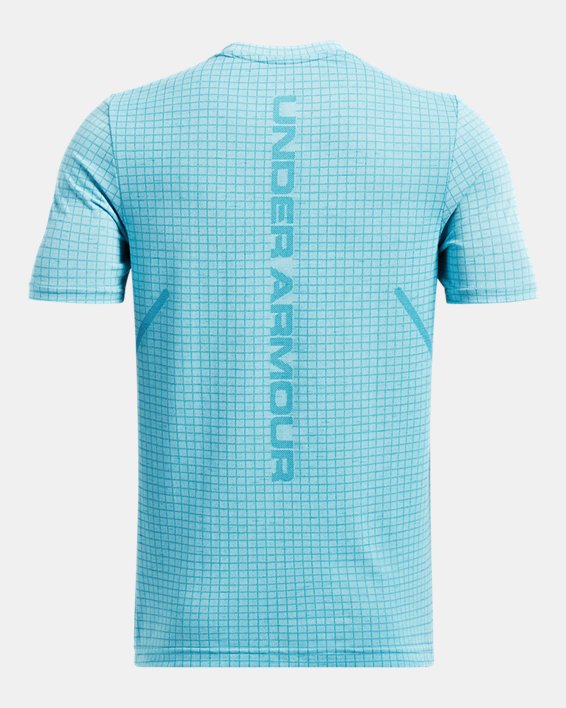 Men's UA Seamless Grid Short Sleeve, Blue, pdpMainDesktop image number 4